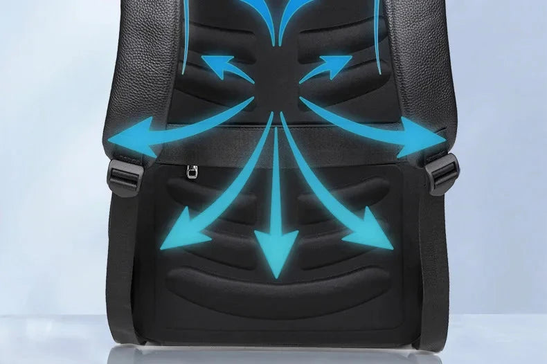 Leather Laptop Backpack with USB Charger