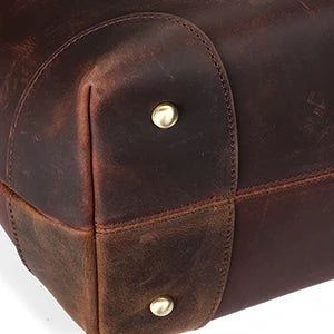 Vintage Genuine Leather Shoulder Work Tote Bag