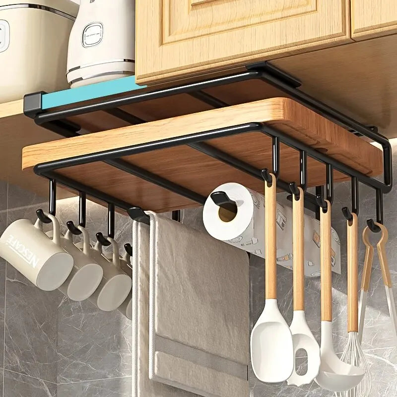 Kitchen Orgawiser Wooden Rack with optional Hooks