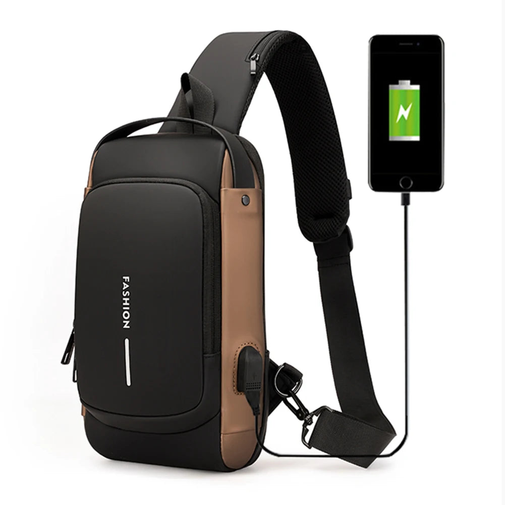 Anti-theft Crossbody Backpack with USB Port