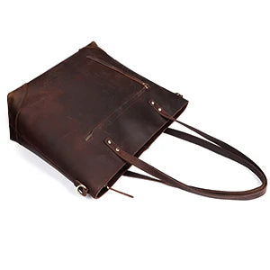 Vintage Genuine Leather Shoulder Work Tote Bag