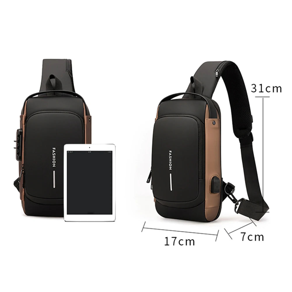 Anti-theft Crossbody Backpack with USB Port